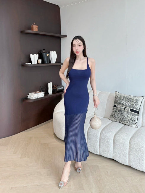 SIRINNN KNITTED Spaghetti Strap Maxi Dress